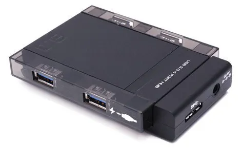 Расширитель USB Deluxe DUH4006BK Чёрно-Серый
