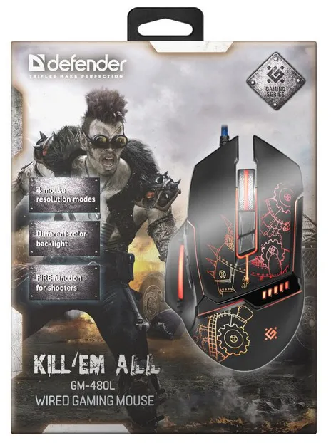 Компьютерная мышь Defender Kill'em All GM-480L Черный