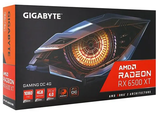 Видеокарта 4 GB Gigabyte RX 6500 XT GV-R65XTGAMING OC-4GD