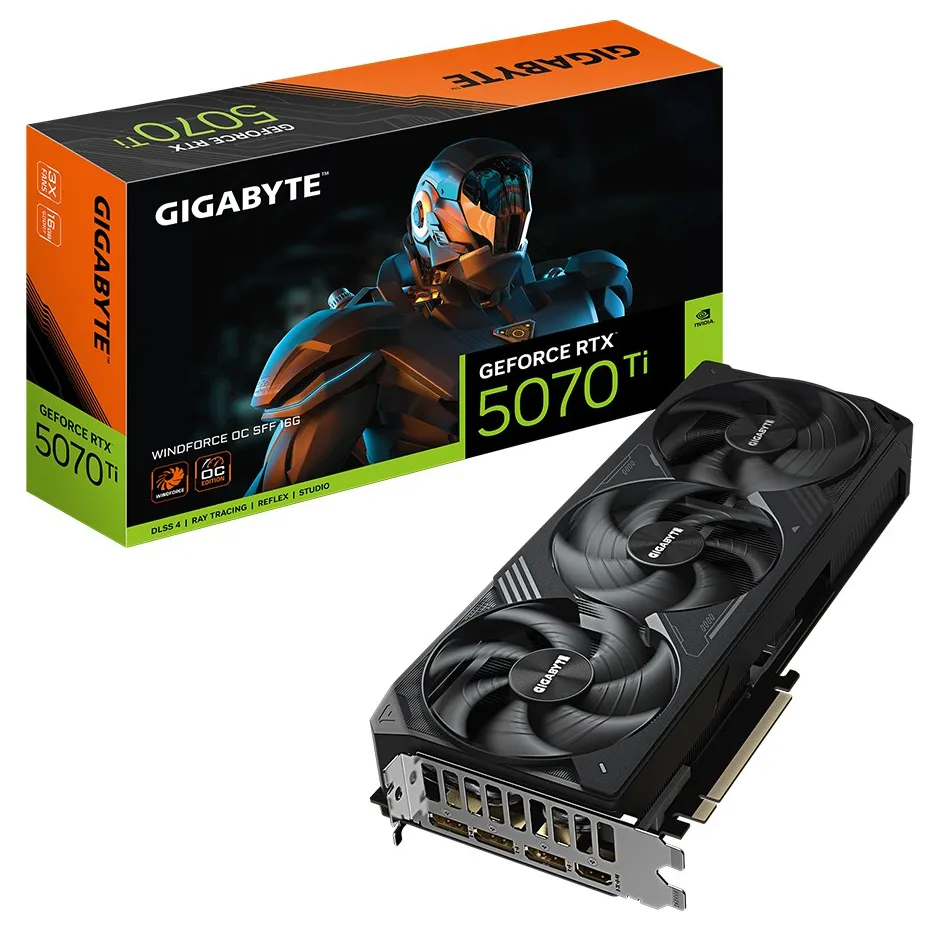 Видеокарта 16Gb Gigabyte RTX5070Ti WINDFORCE OC 16G GV-N507TWF3OC-16GD