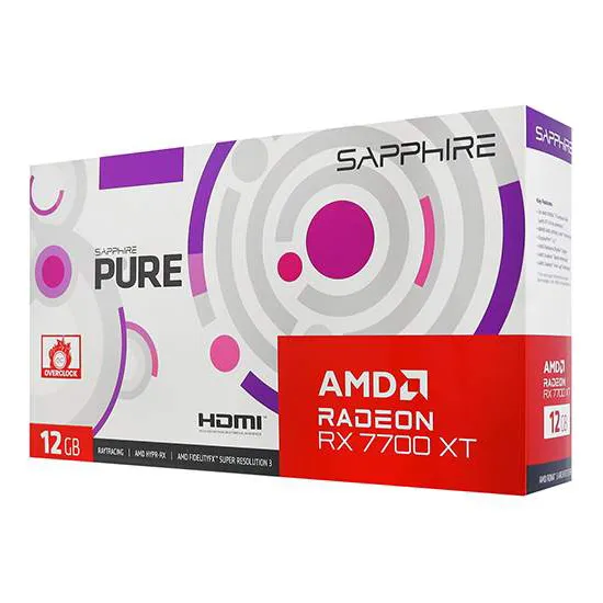 Видеокарта 12 GB Sapphire RX 7700 XT PURE 11335-03-20G
