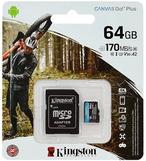 Карта памяти 64GB Kingston microSDXC SDCG3/64GB