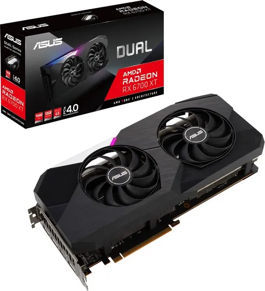 Видеокарта 12GB ASUS AMD Radeon RX 6700 XT DUAL-RX6700XT-12G
