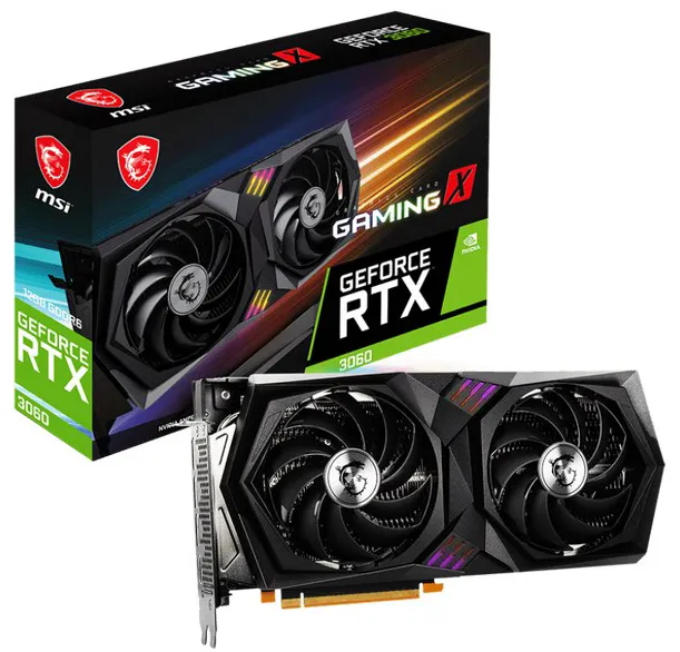 Видеокарта 12Gb MSI RTX 3060 GAMING X 12G