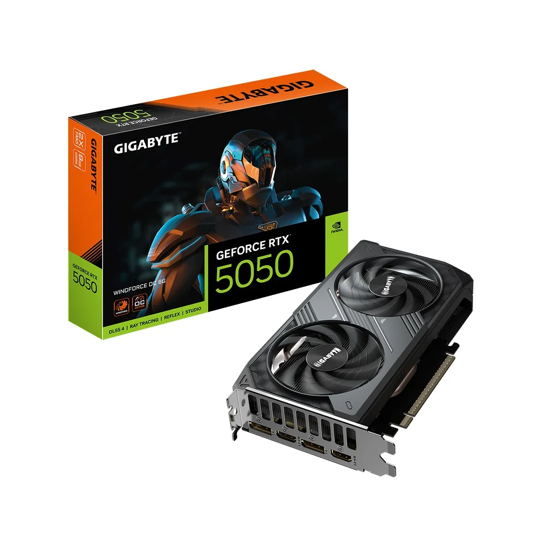 Видеокарта 8Gb Gigabyte RTX5050 WINDFORCE OC 8G GV-N5050WF2OC-8GD