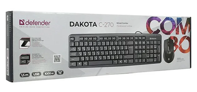 Клавиатура + мышка беспроводные Defender Dacota C270 black