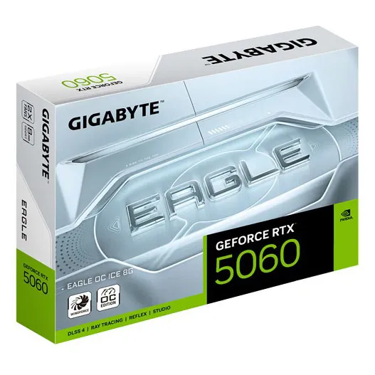 Видеокарта 8 GB Gigabyte RTX 5060 EAGLE OC GV-N5060EAGLEOC ICE-8GD