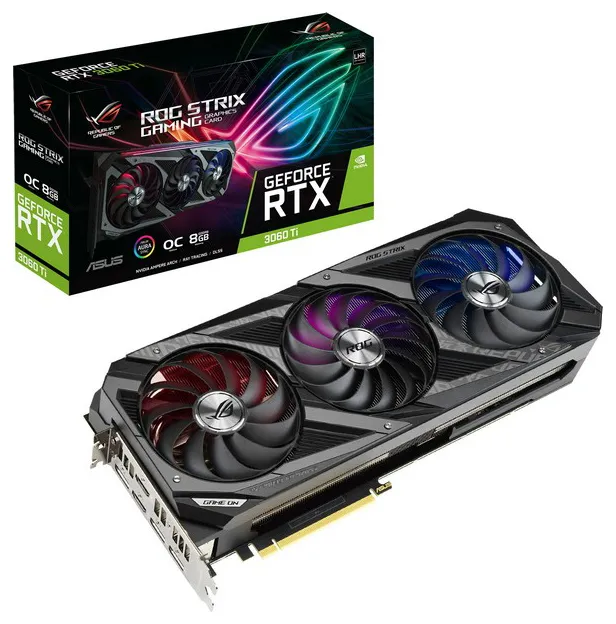 Видеокарта 8GB ASUS RTX3060TI ROG-STRIX-RTX3060TI-O8G-V2-GAMING
