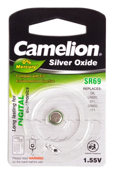 Батарейка CAMELION SR69-BP1(0%Hg)