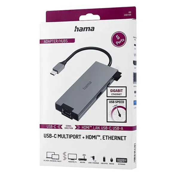 USB Hub 5 port Hama 00200109