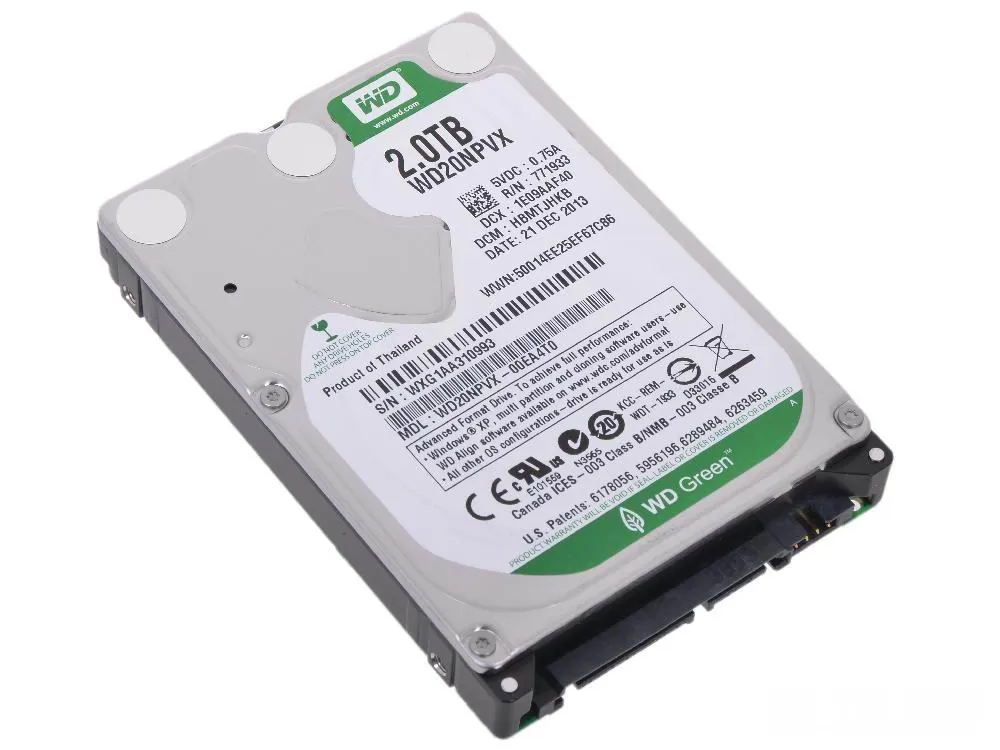 Жесткий диск 2000ГБ WD Green WD20NPVX