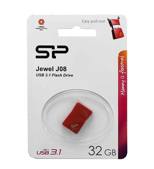 USB флешка 32GB Silicon Power Jewel J08 SP032GBUF3J08V1R USB 3.1 red