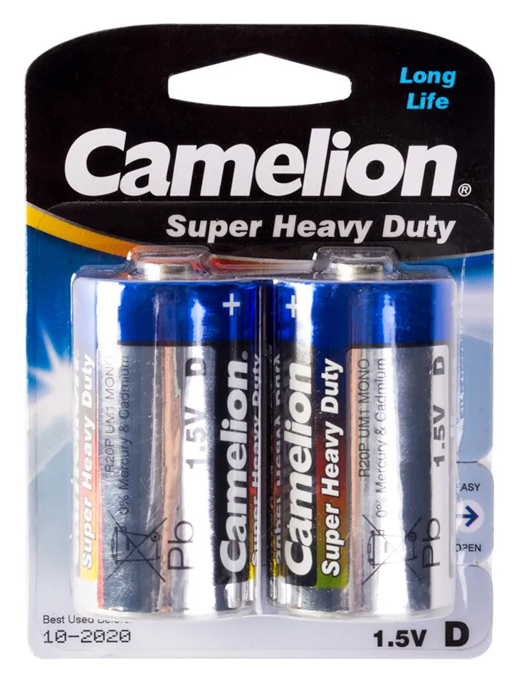 Батарейка CAMELION R20P-BP2B