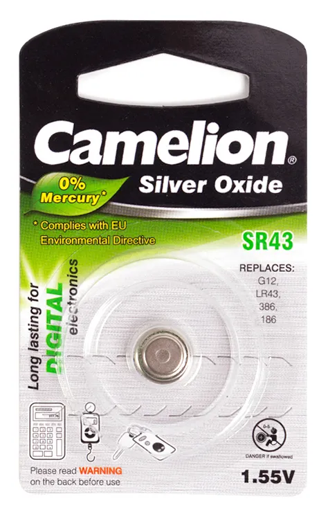 Батарейка CAMELION SR43-BP1(0%Hg)