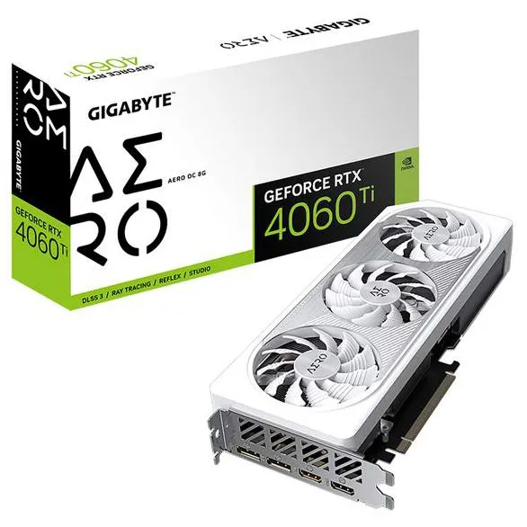 Видеокарта 8Gb Gigabyte RTX4060Ti AERO OC 8G GV-N406TAERO OC-8GD