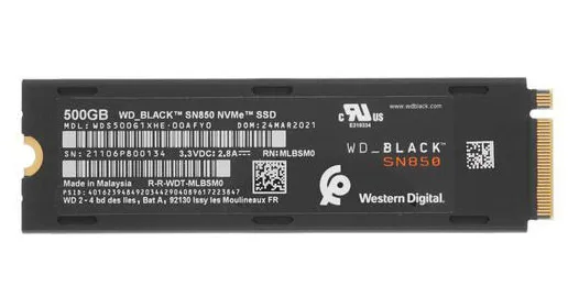 SSD накопитель 500 GB Western Digital Black SN850 WDS500G1XHE