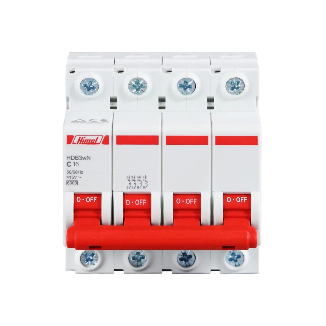Автоматический выключатель Himel HDB3w 4Р 16А С 45кА