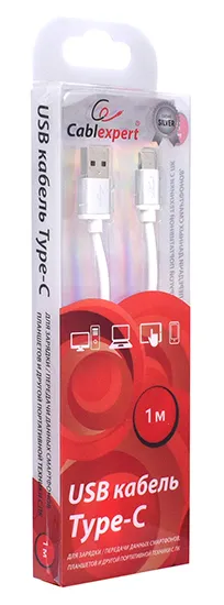 Кабель USB Type A-C Cablexpert CC-S-USBC01W-1M