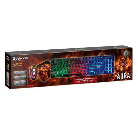 Комплект USB, Defender Aura MKP-117 RU black