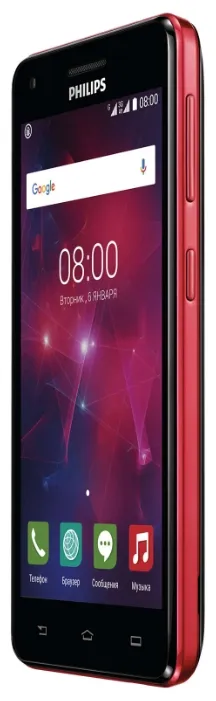 Смартфон Philips V377 черный красный