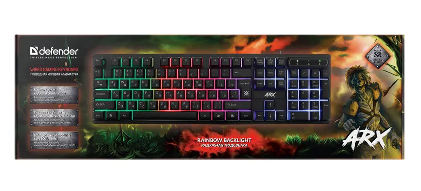 Клавиатура игровая Defender Arx GK-196L RU черный