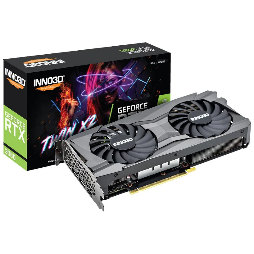 Видеокарта 8Gb Inno3D RTX3060 8GB Twin X2 N30602-08D6-11902130