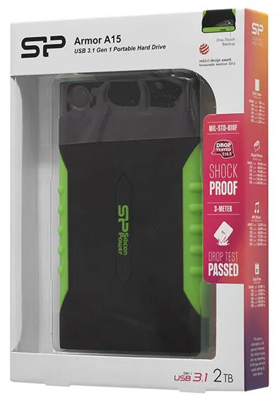 Внешний жесткий диск 2 TB Silicon Power A15 SP020TBPHDA15S3K Black-Green
