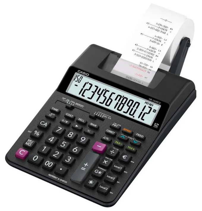 Калькулятор печатающий CASIO HR-150RCE-WA-EC