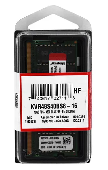 Оперативная память 16 GB Kingston KVR48S40BS8-16