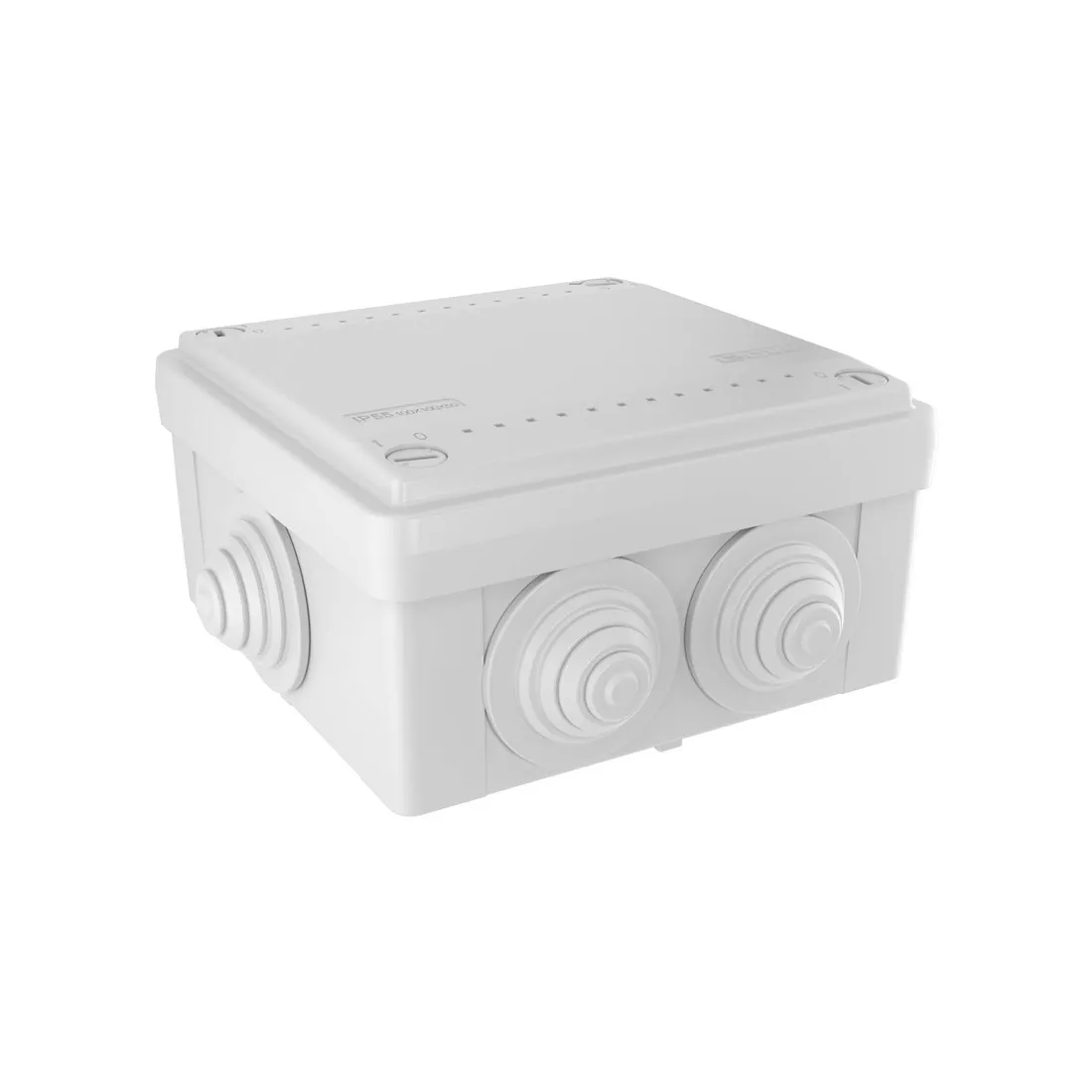 Коробка ответвительная с 6 кабельными вводами DKC 53801, д.25мм, IP55, 100х100х50 мм