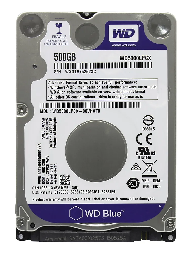 Жесткий диск 500GB WD Blue WD5000LPCX