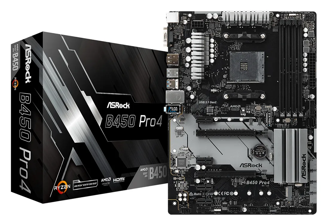 Материнская плата ASRock B450 PRO4 (4717677336252)