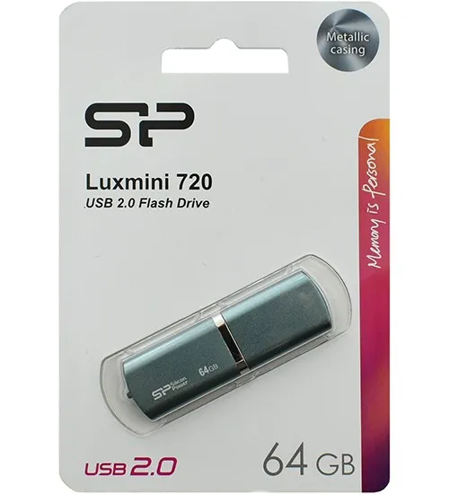 USB флешка 64GB Silicon Power LuxMini 720 SP064GBUF2720V1D USB 2.0 blue