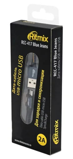 Кабель USB Type A-micro USB Ritmix RCC-417 Blue Jeans