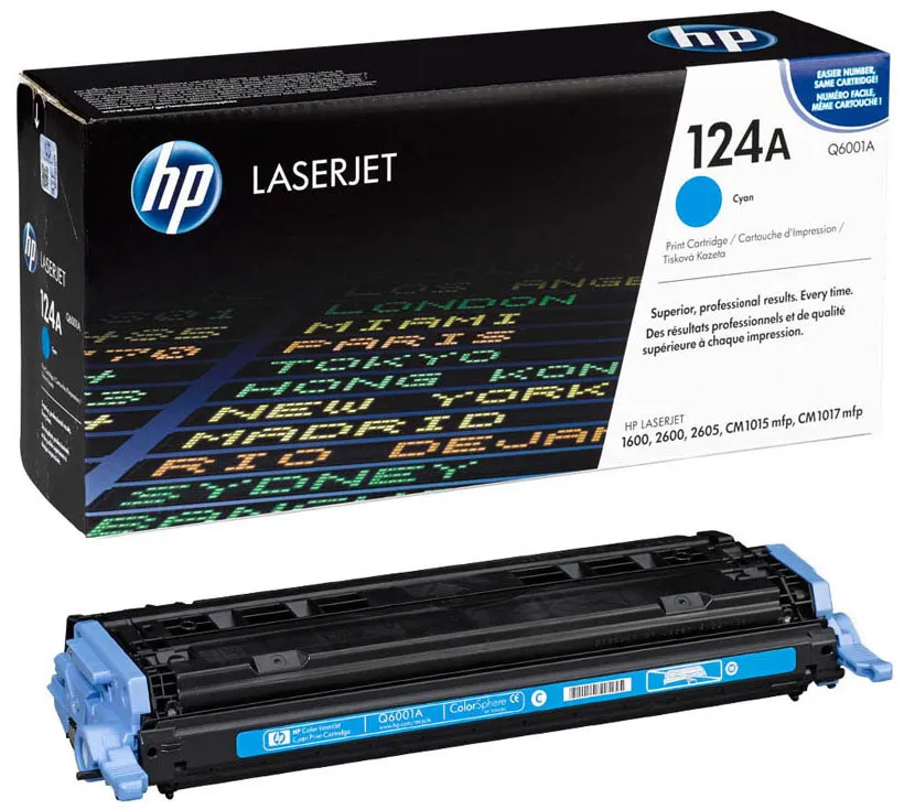Картридж HP Europe Q6001A лазерный голубой
