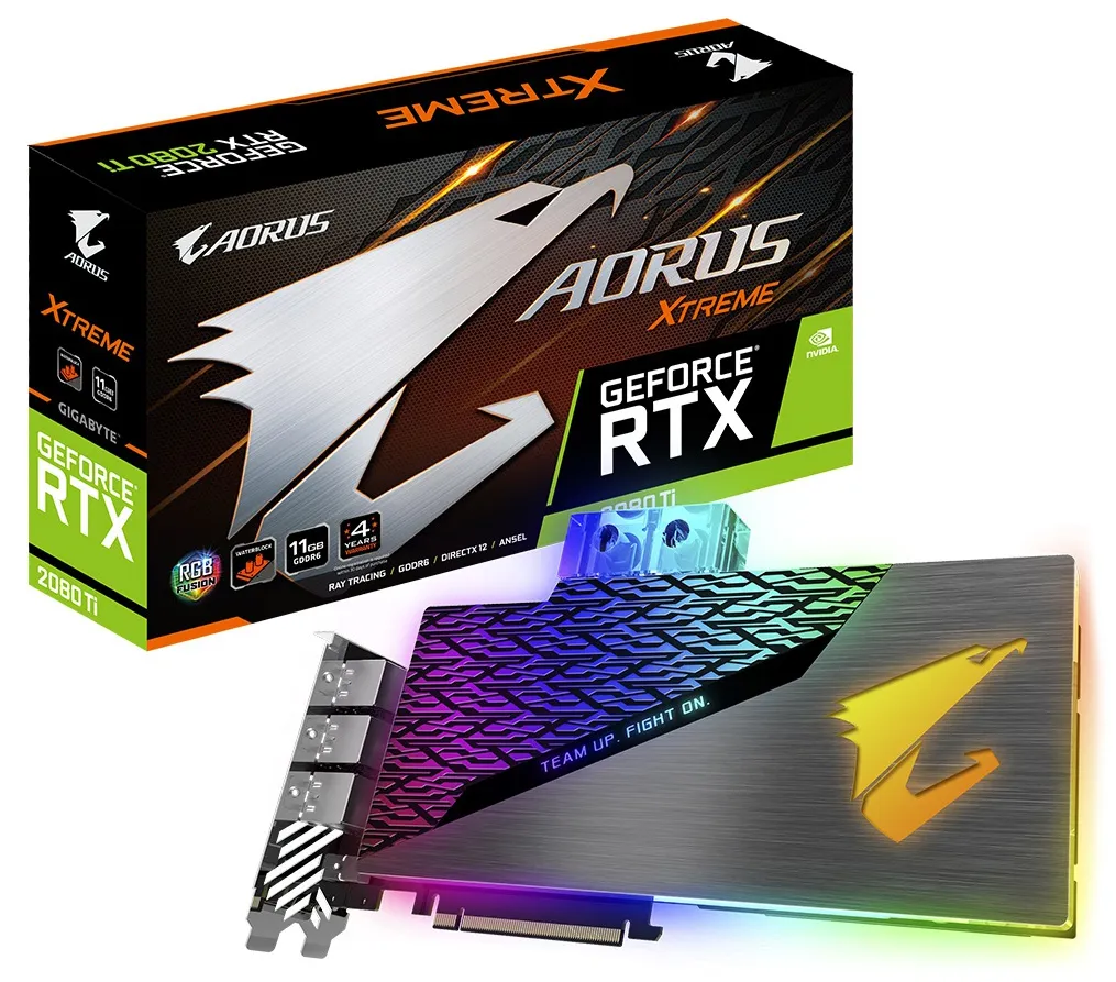 Видеокарта 11 GB Gigabyte RTX 2080Ti N208TAORUSX WB-11GC