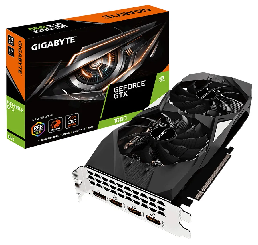 Видеокарта 4 GB Gigabyte GTX 1650 GV-N1650OC-4GD