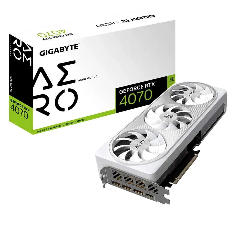 Видеокарта 12Gb GIGABYTE RTX 4070 GV-N4070AERO OC-12GD