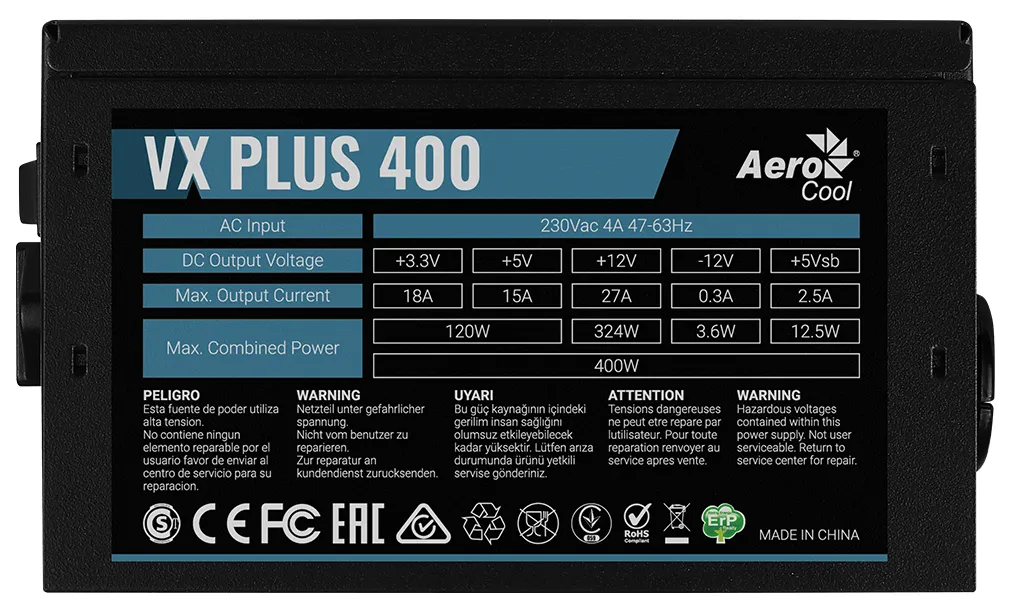 Блок питания Aerocool VX-400 PLUS 400W