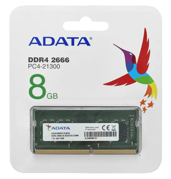 Оперативная память для ноутбука 8 GB ADATA AD4S26668G19-RGN