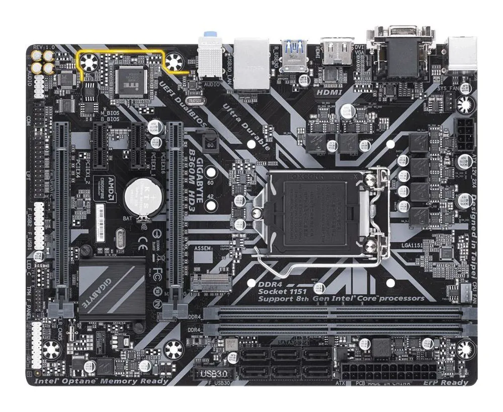 Материнская плата GIGABYTE B360M HD3 1.0 GAB36MHD3-00-G