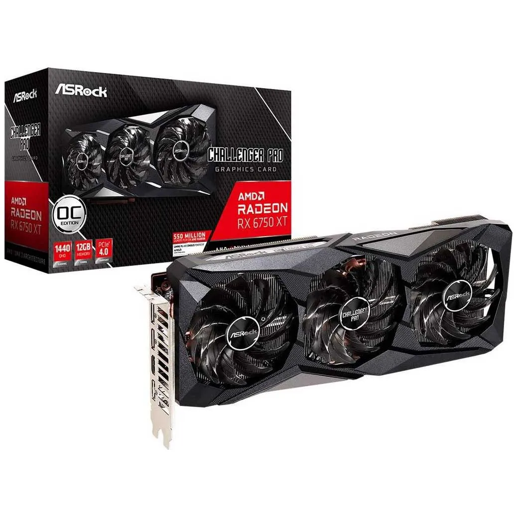 Видеокарта 12Gb AsRock RX 6750 XT Challenger Pro 12G OC
