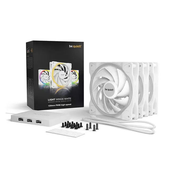 Кулер для корпуса Bequiet! Light Wings 120mm PWM Triple Pack White