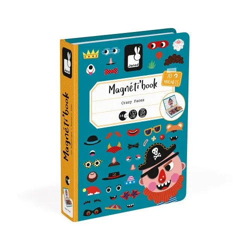Магнитная книга Janod (Смешные лица - мальчик) J02716