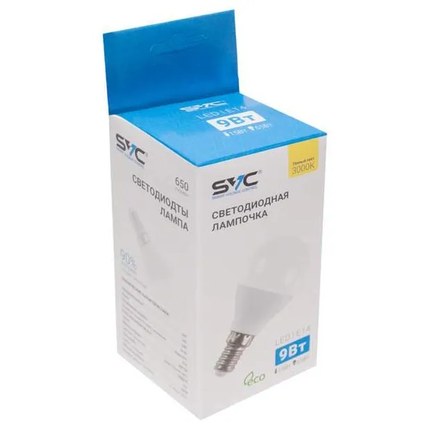LED Лампа SVC LED G45-9W-E14-3000K