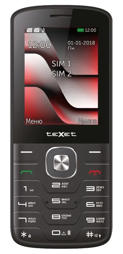 Мобильный телефон Texet TM-D329 Черный-Красный