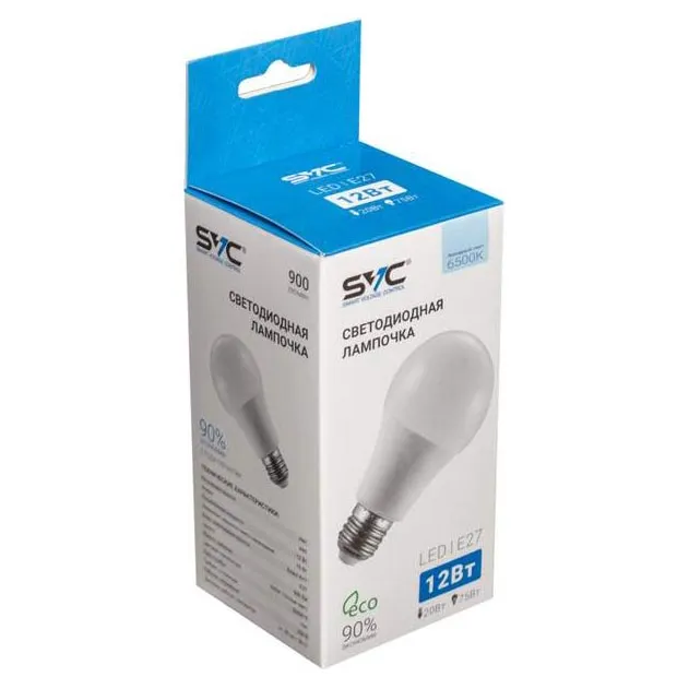 LED Лампа SVC LED A60-12W-E27-6500K