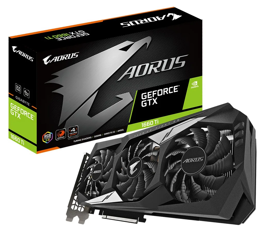 Видеокарта 6GB Gigabyte GTX 1660 Ti GV-N166TAORUS-6GD