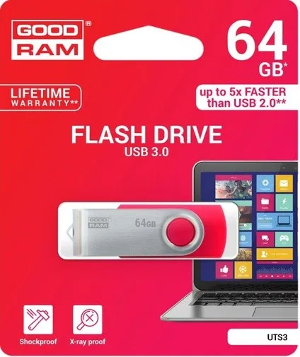 USB флешка 64Gb GOODRAM UTS3-0640R0R11 RED
