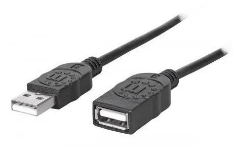 Кабель Manhattan USB 2.0 удлиннитель A (M) - A (F) черный 338653